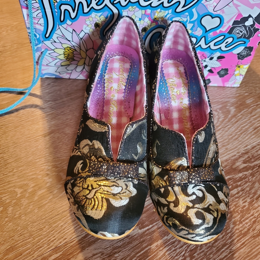 Irregular Choice Size 39 Hold Up Black Floral